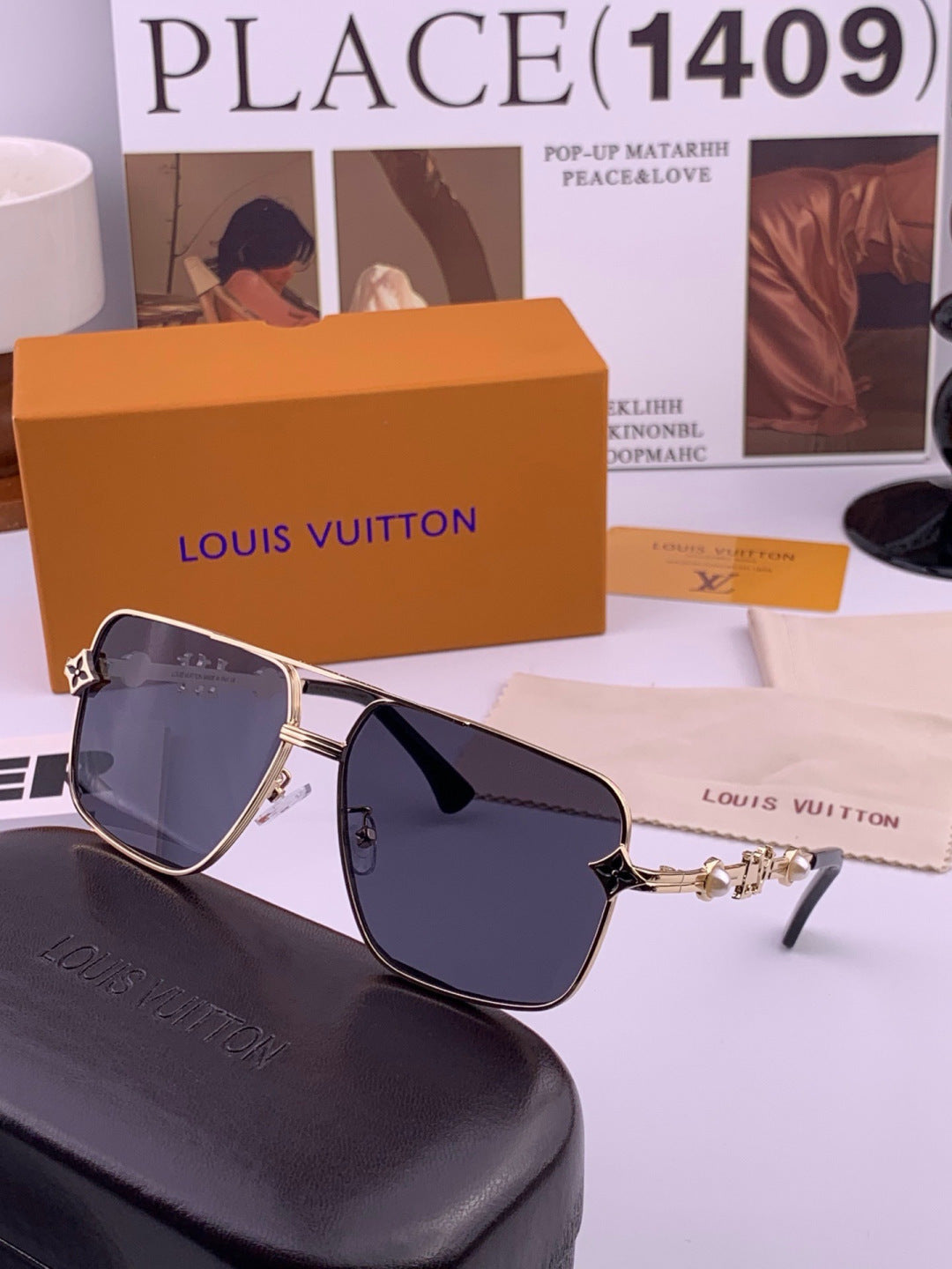 Louis Vuitton L11757 Aviator Black Lens Sunglasses for Men & Women - 431200 - detail image 6