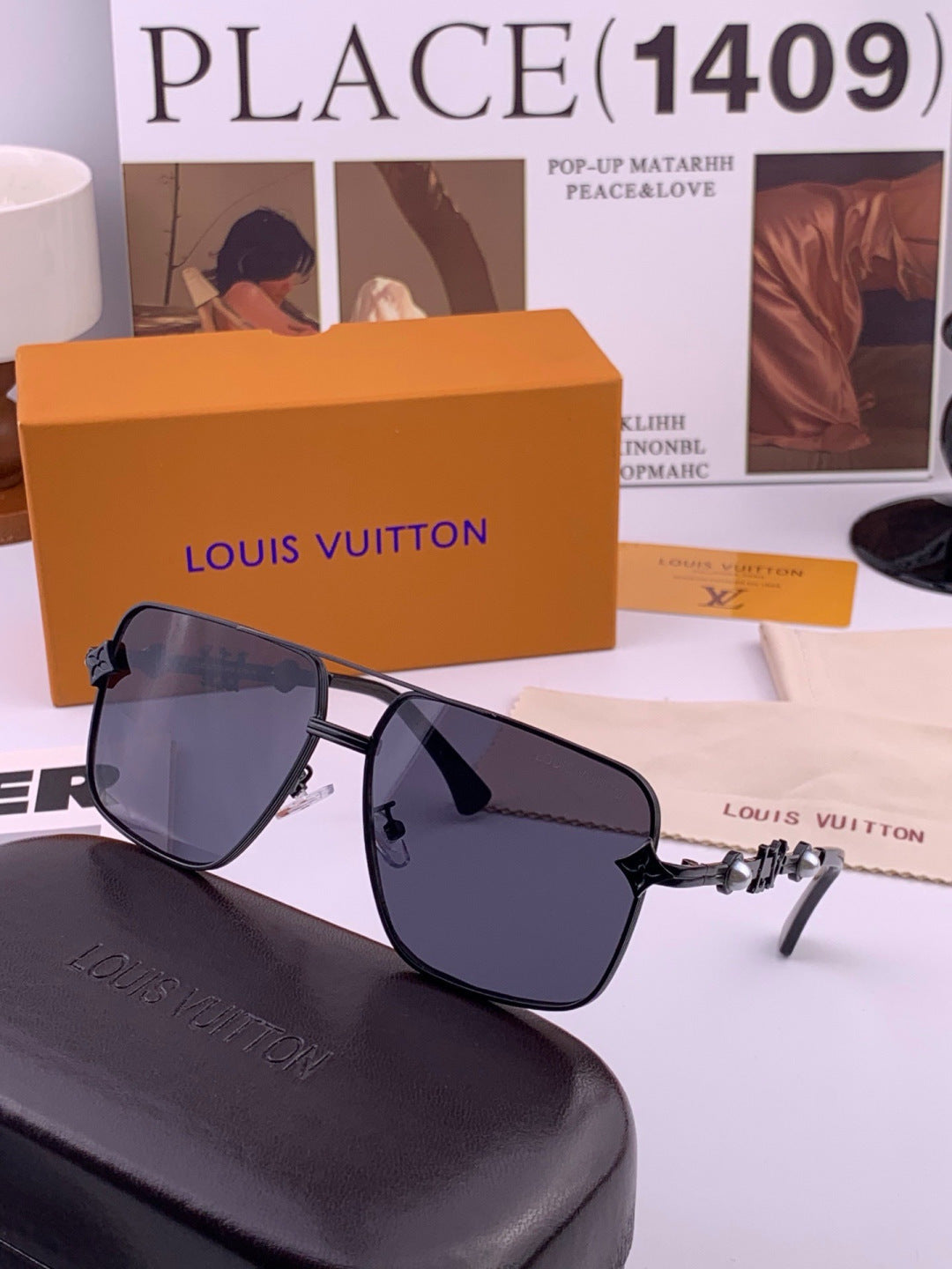 Louis Vuitton L11757 Aviator Black Lens Sunglasses for Men & Women - 431200 - detail image 5