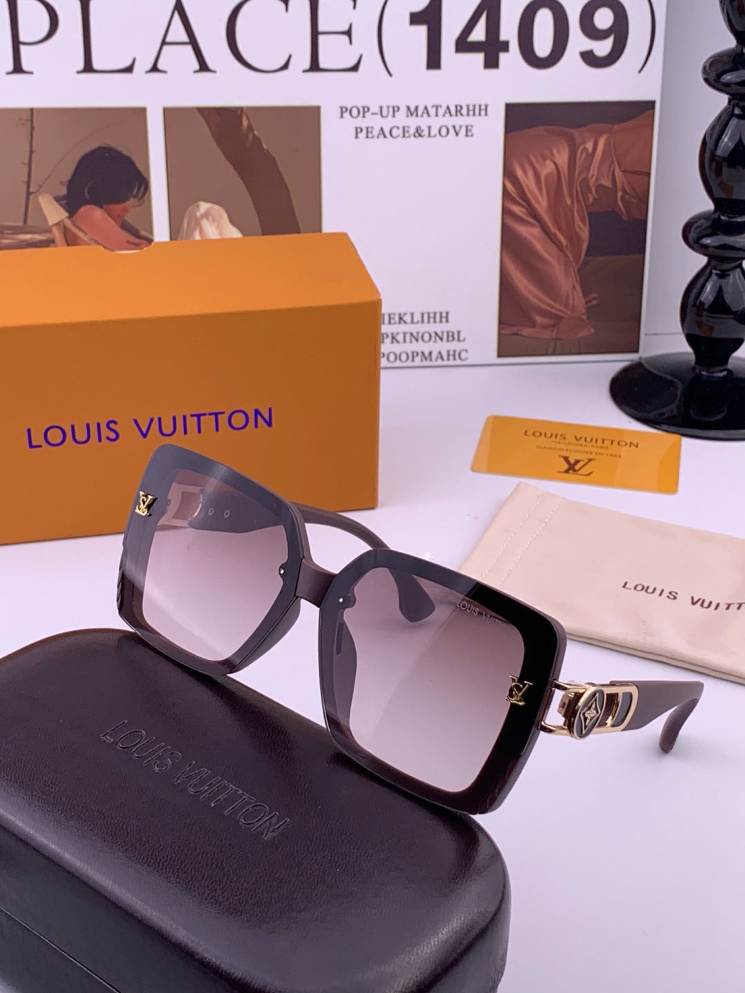 Louis Vuitton L5304 Polarized Square Brown Lens Sunglasses for Men & - 431290