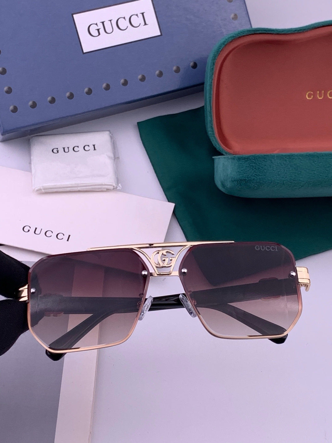 Gucci G21746 Aviator Black Lens Sunglasses for Men & Women - 431442 - detail image 5