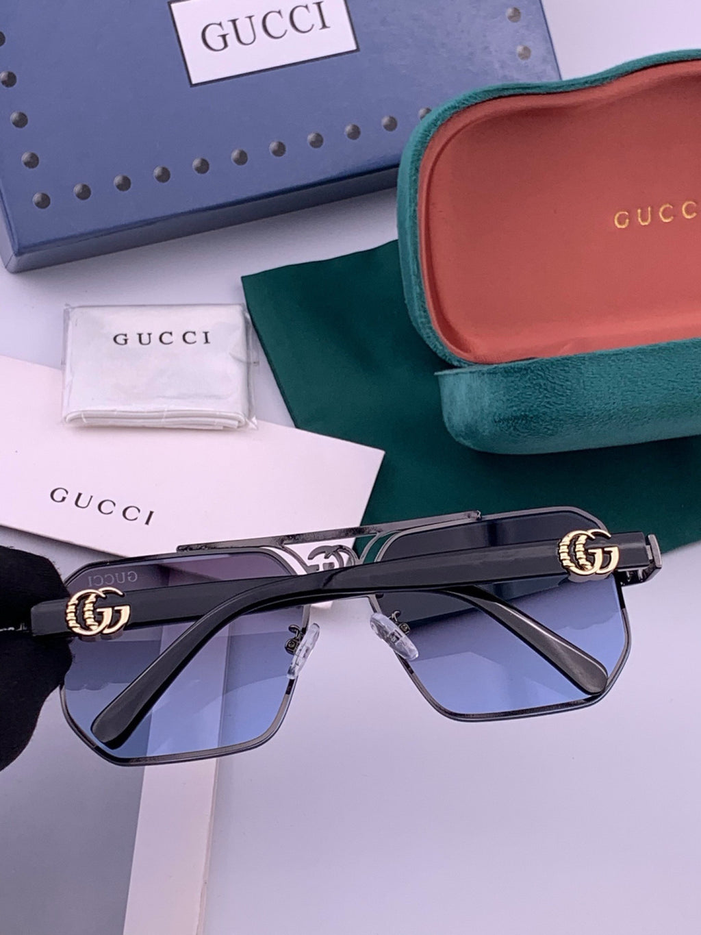 Gucci G21746 Aviator Black Lens Sunglasses for Men & Women - detail image 6