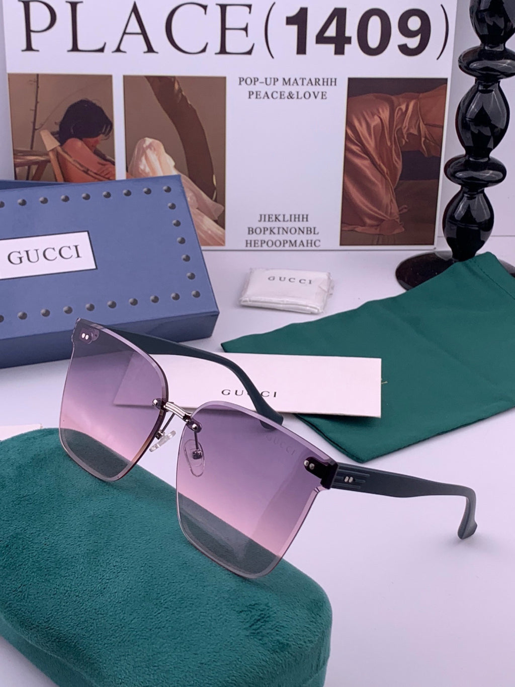 Gucci G4279 Square Brown Lens Sunglasses for Men & Women - 431446 - detail image 2
