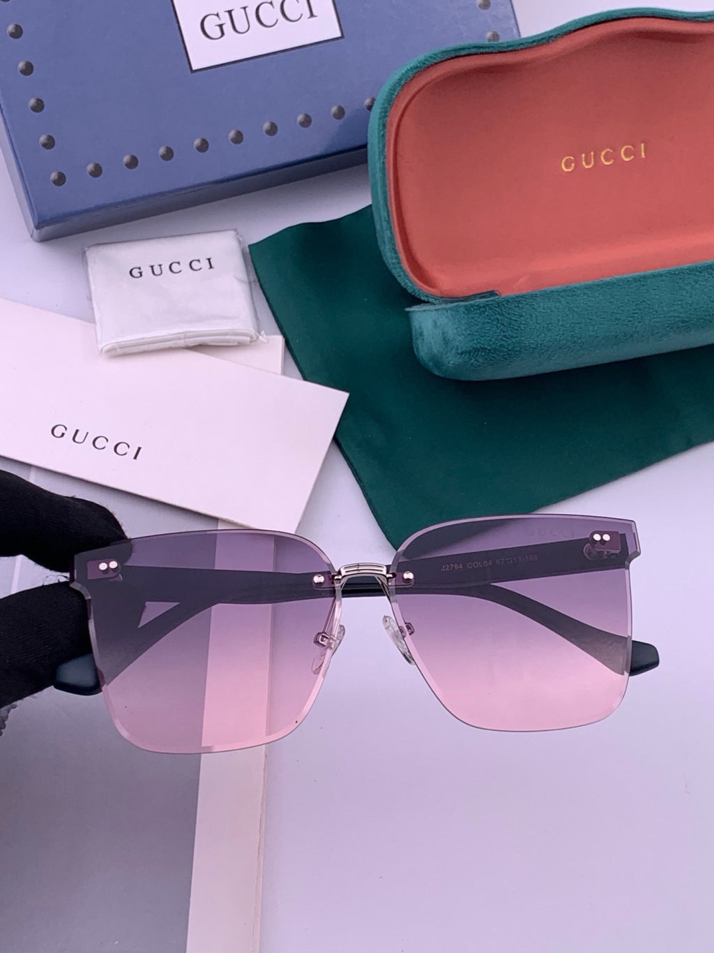 Gucci G4279 Square Brown Lens Sunglasses for Men & Women - 431446