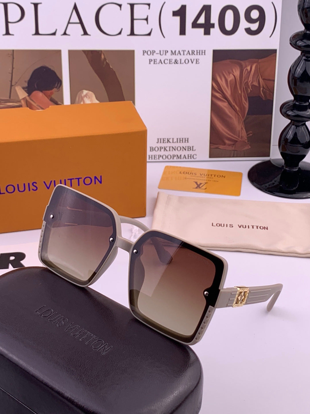 Louis Vuitton L1845 Polarized Square Black Lens Sunglasses for Men & - 431291 - detail image 3