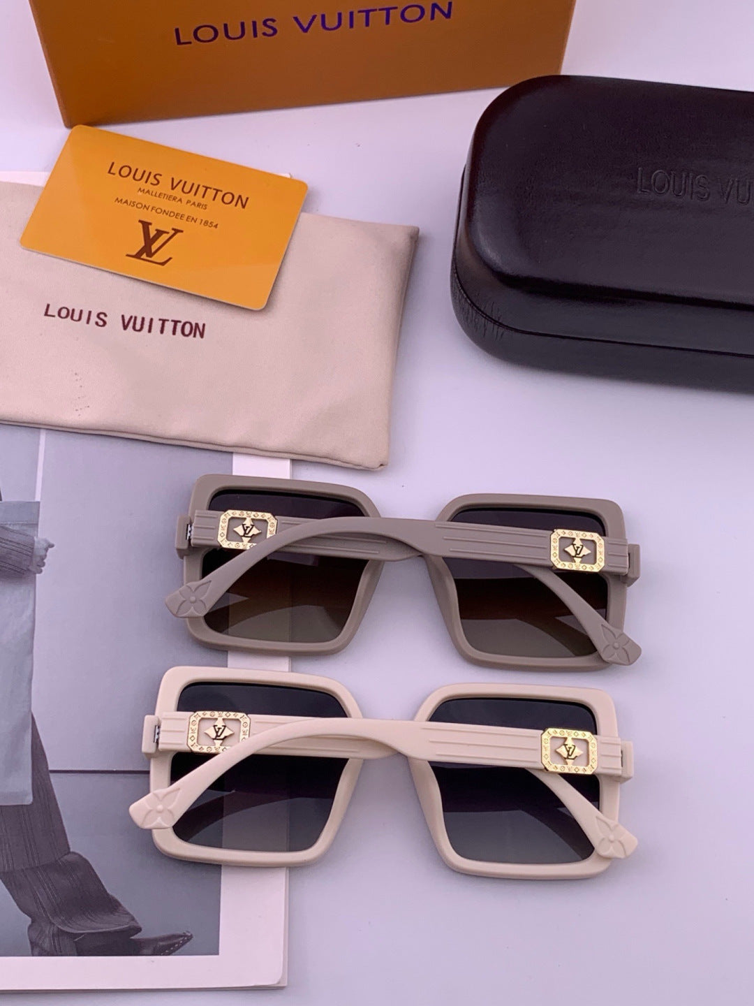Louis Vuitton L1845 Polarized Square Black Lens Sunglasses for Men & - 431291 - detail image 6