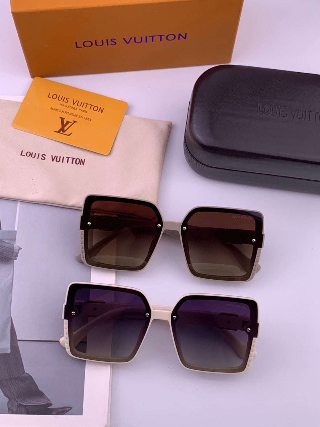 Louis Vuitton L1845 Polarized Square Black Lens Sunglasses for Men & - 431291 - detail image 7