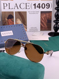 Gucci G08893 Aviator Black Lens Sunglasses for Men & Women - 431450