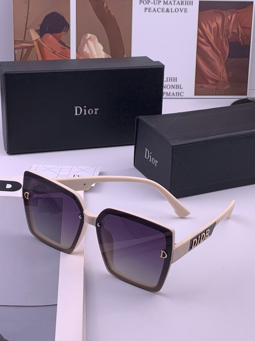 Dior CD2590 Polarized Square Black Lens Sunglasses for Women - 431711 - detail image 7