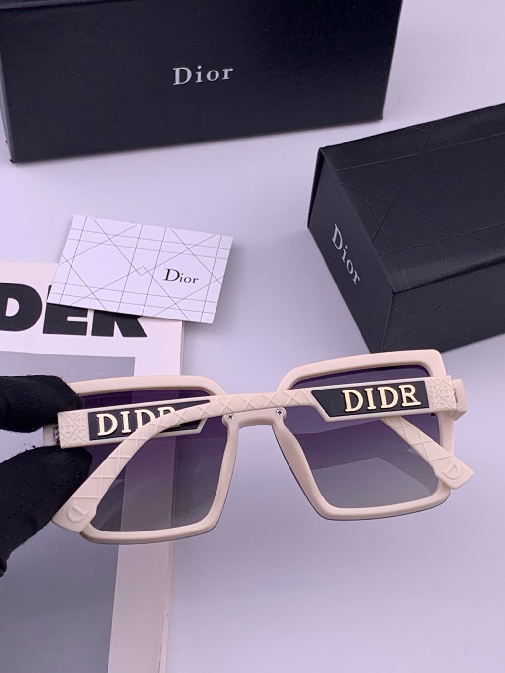 Dior CD2590 Polarized Square Black Lens Sunglasses for Women - 431711 - detail image 3
