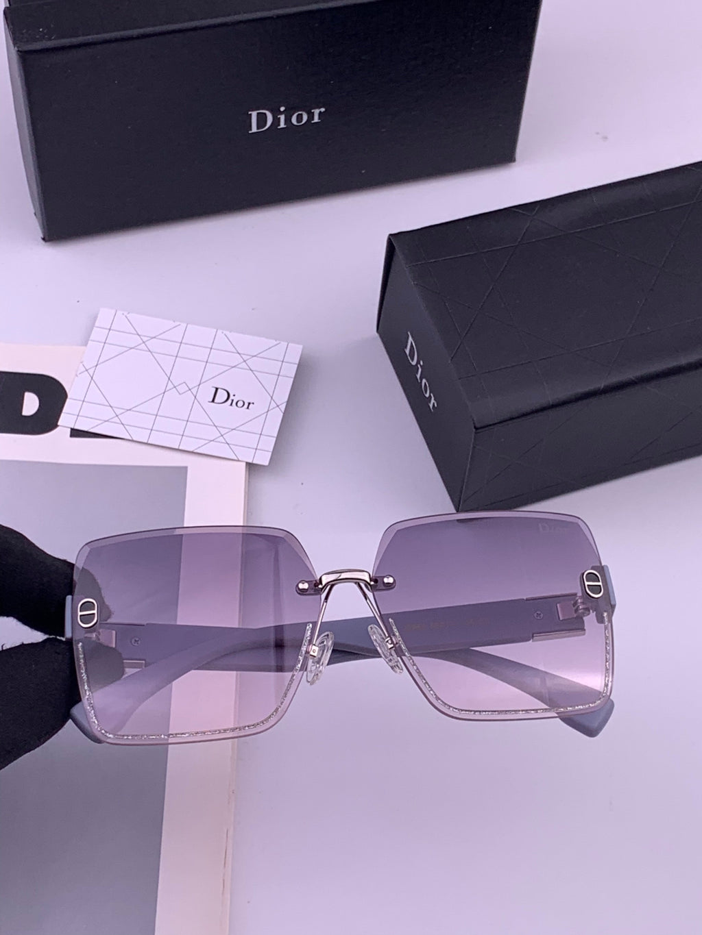 Dior D7771 Square Gold Lens Sunglasses for Men & Women - 431714