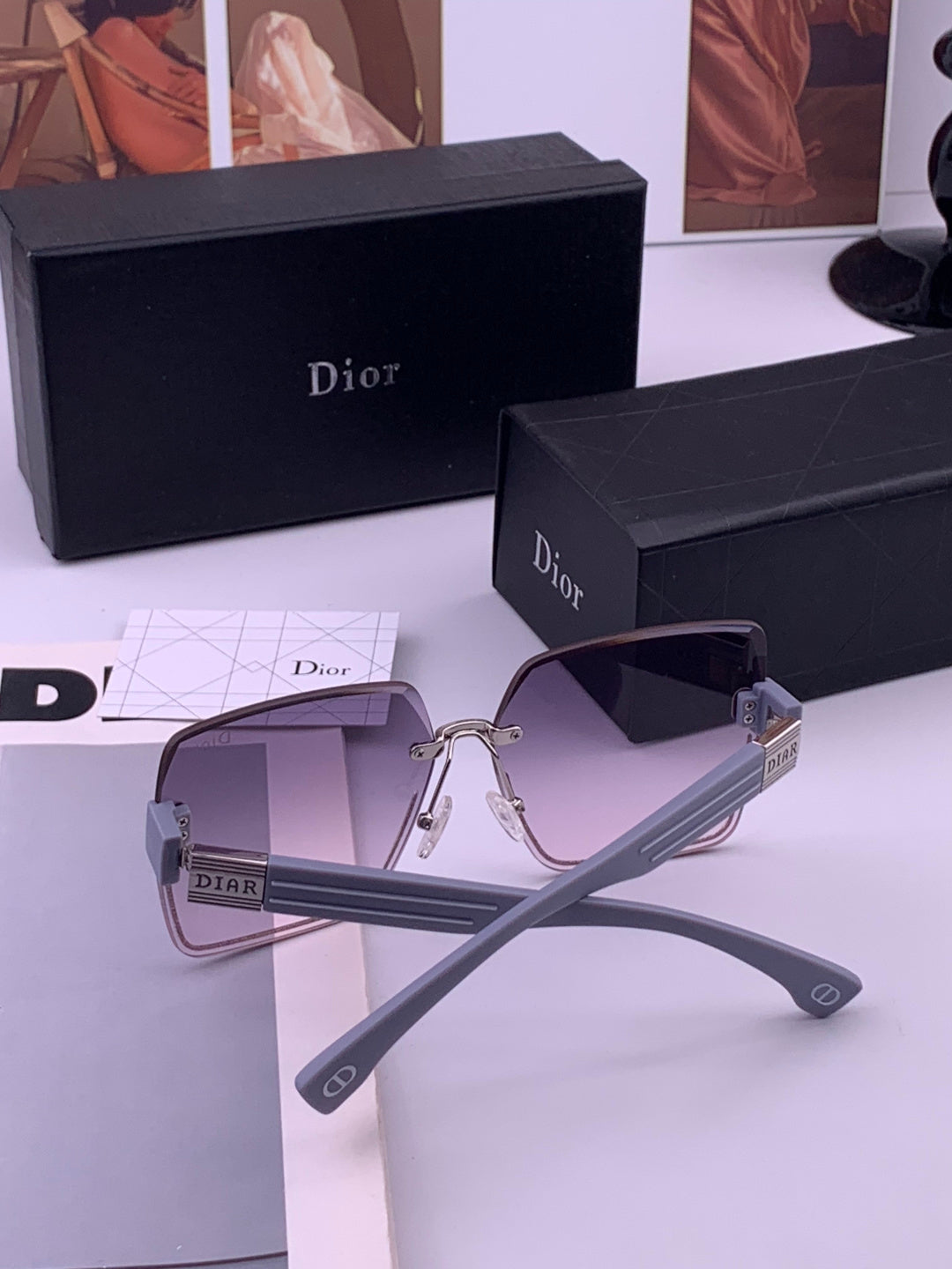 Dior D7771 Square Gold Lens Sunglasses for Men & Women - 431714 - detail image 7