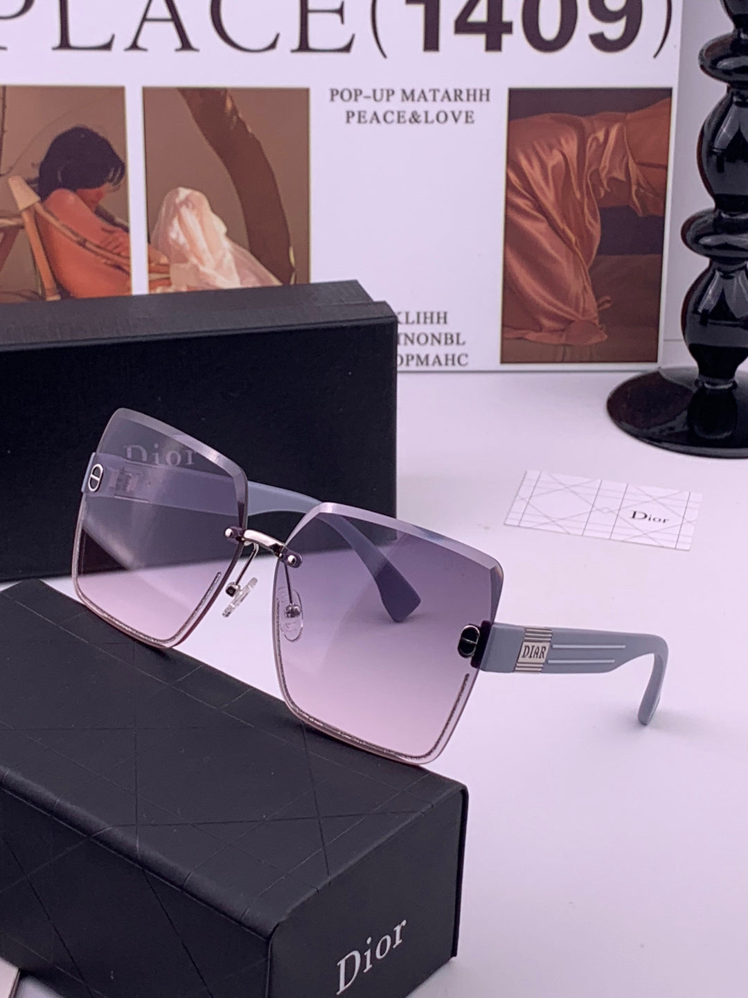 Dior D7771 Square Gold Lens Sunglasses for Men & Women - 431714 - detail image 2