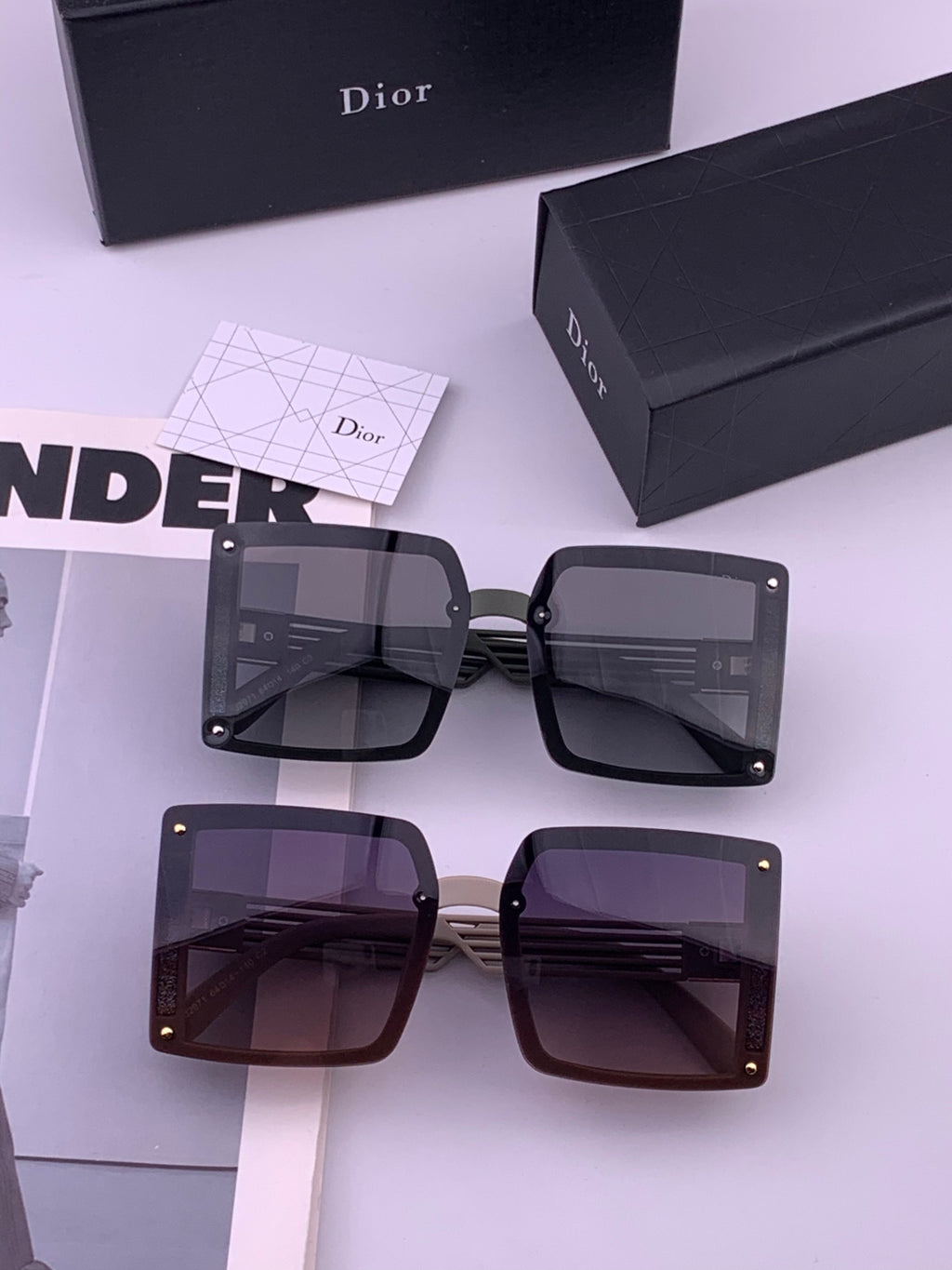 Dior D1297 Polarized Square Gold Lens Sunglasses for Men & Women - 431717 - detail image 7