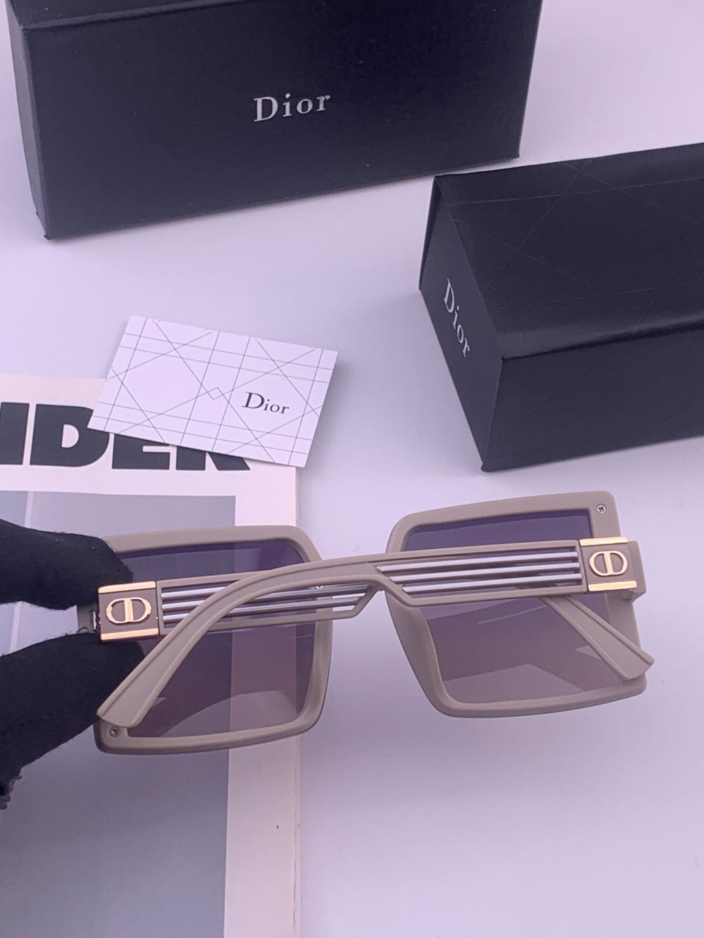 Dior D1297 Polarized Square Gold Lens Sunglasses for Men & Women - 431717 - detail image 5