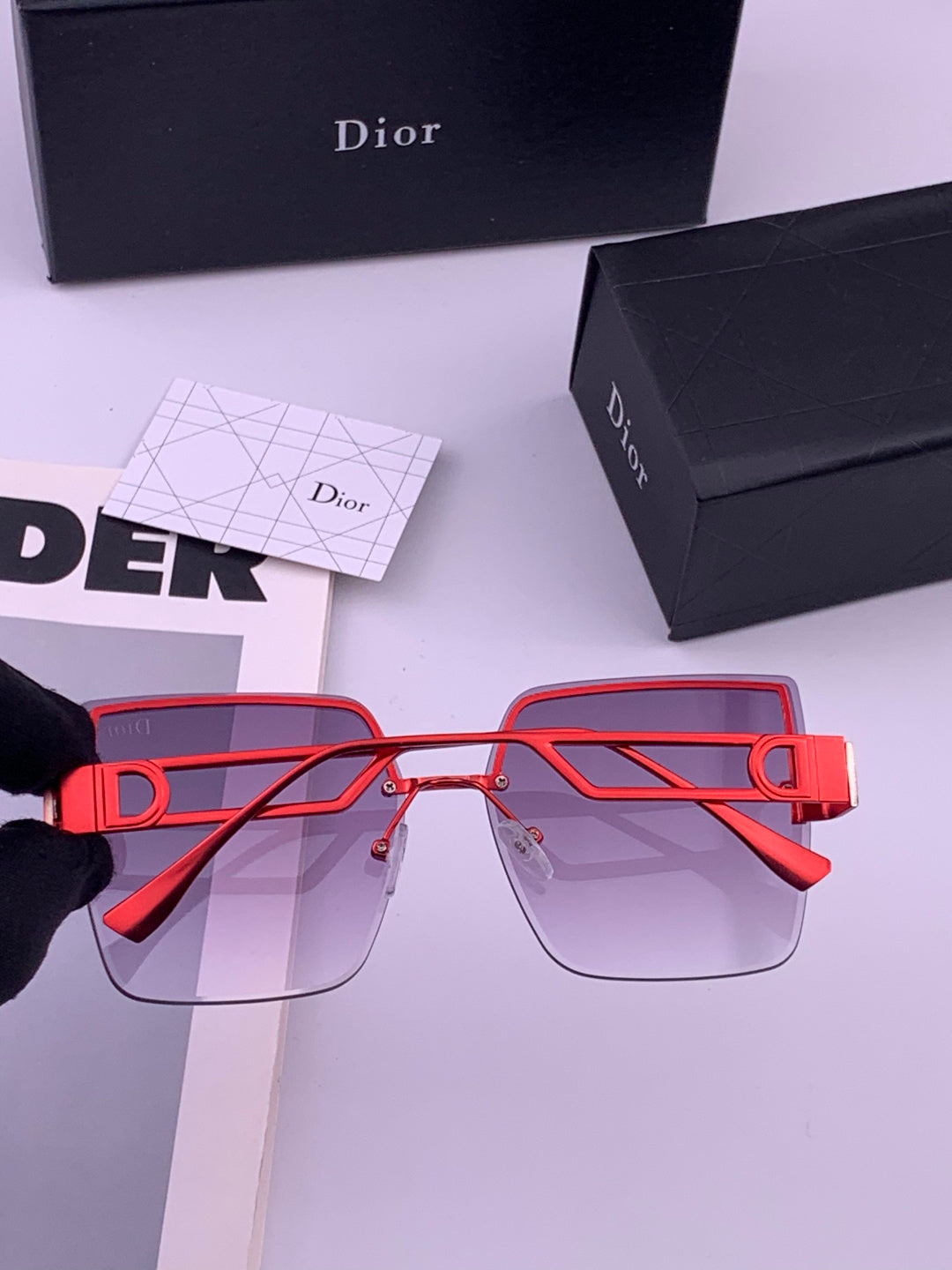 Dior D9681 Square Gold Lens Sunglasses for Men & Women - 431718 - detail image 5