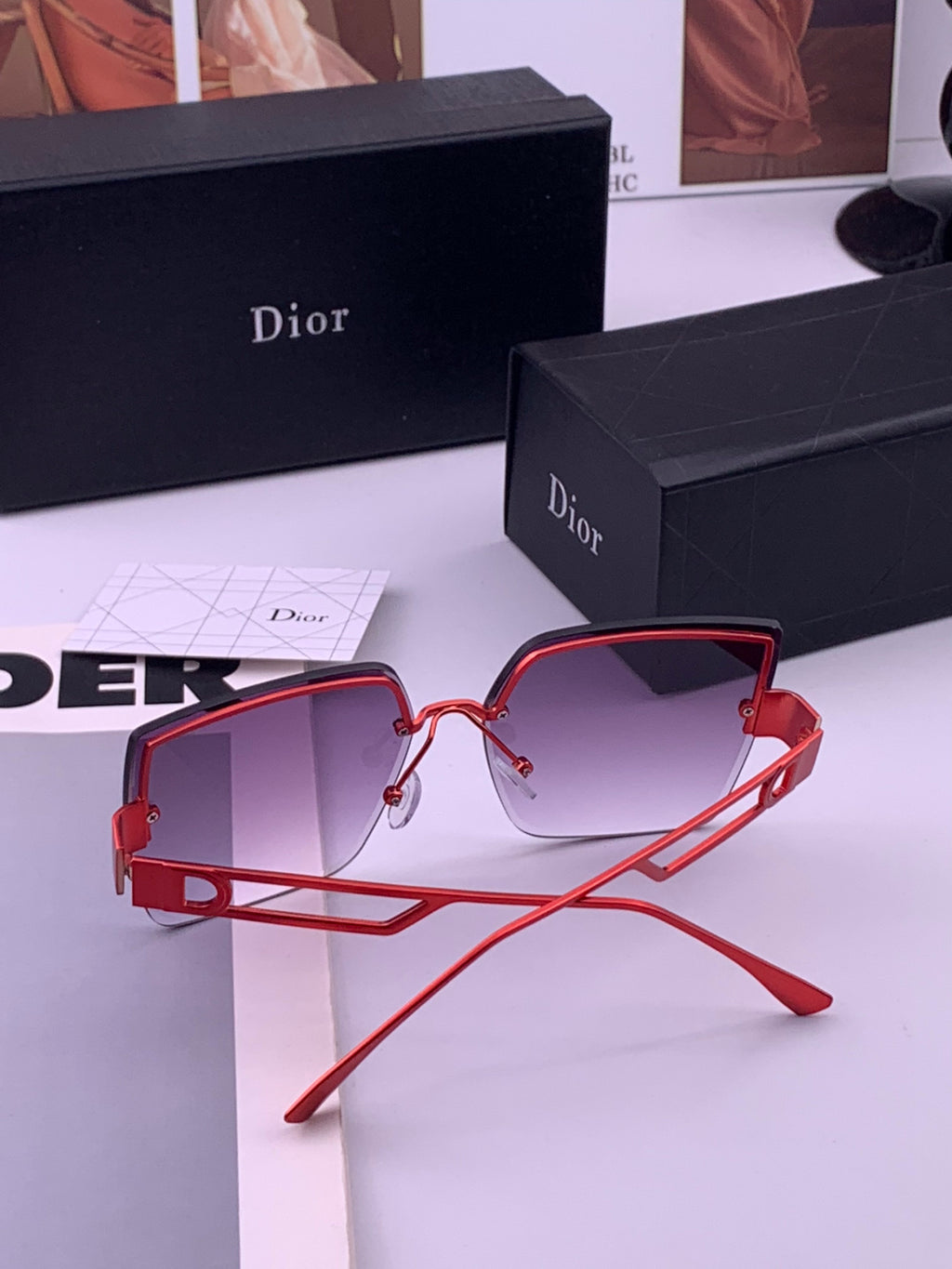 Dior D9681 Square Gold Lens Sunglasses for Men & Women - 431718 - detail image 6