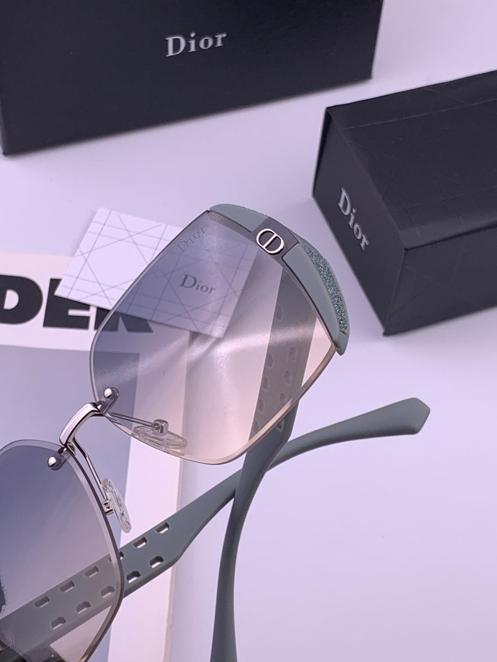 Dior CD5296 Square Gold Lens Sunglasses for Women - 431699 - detail image 5