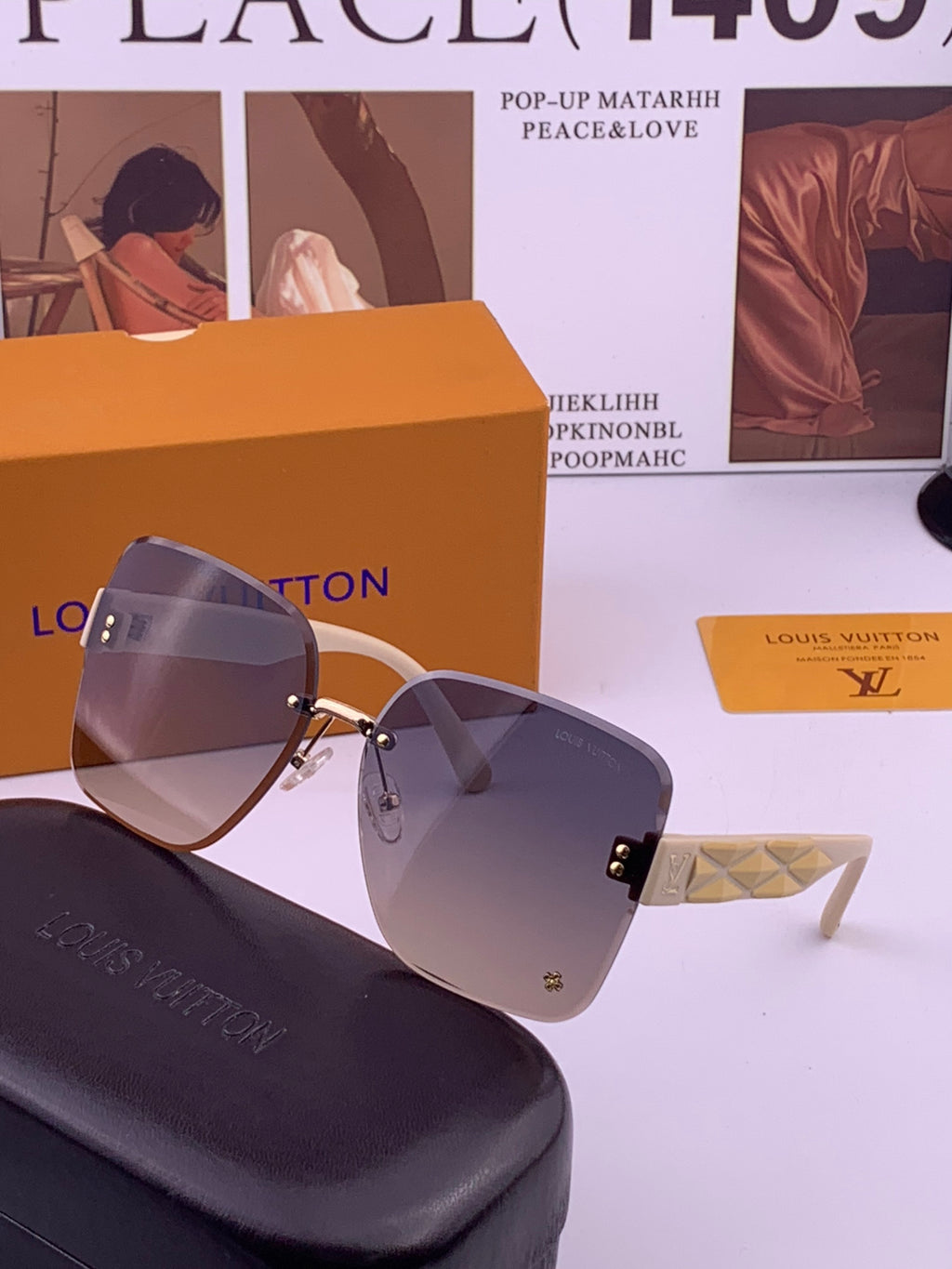 Louis Vuitton L1550 Square Brown Lens Sunglasses for Men & Women - 431287 - detail image 2