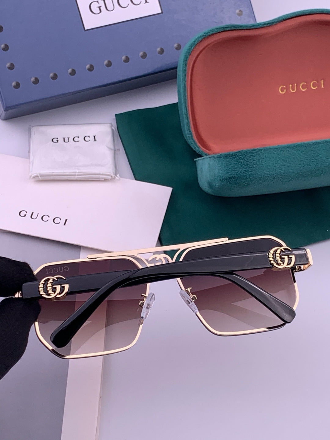 Gucci G21746 Aviator Black Lens Sunglasses for Men & Women - 431406 - detail image 7