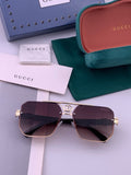 Gucci G21746 Aviator Black Lens Sunglasses for Men & Women - 431406
