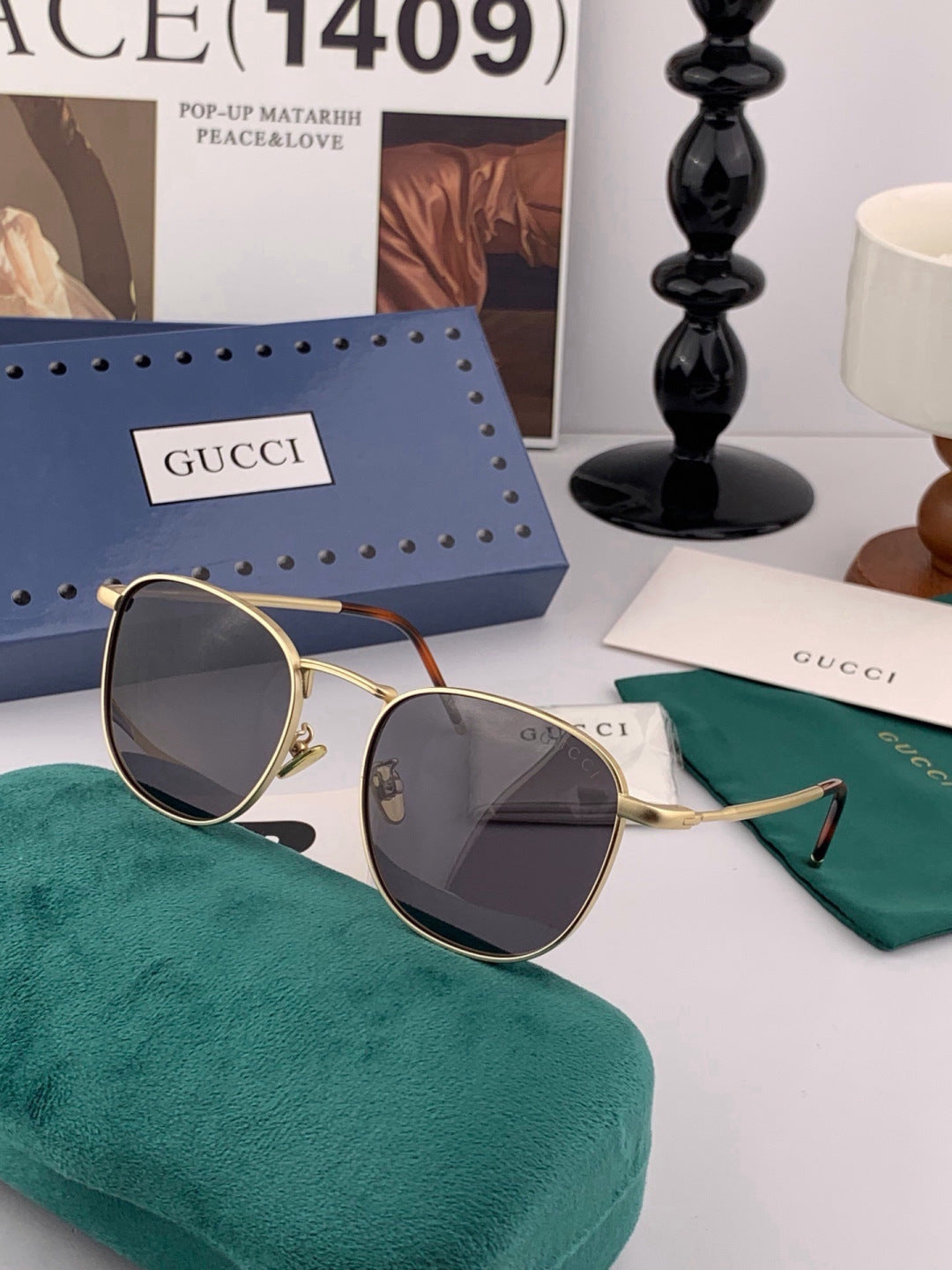 Gucci 7805 Polarized Aviator Black Lens Sunglasses for Men & Women - 431409 - detail image 3