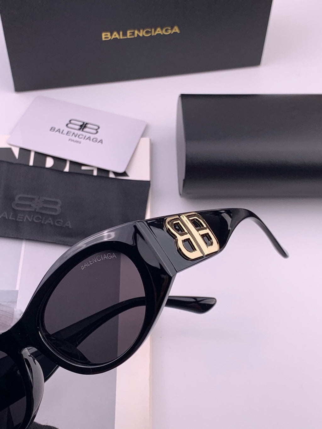 Balenciaga BL2992 Polarized Metal Fashion Black Lens Sunglasses - 432552 - detail image 5