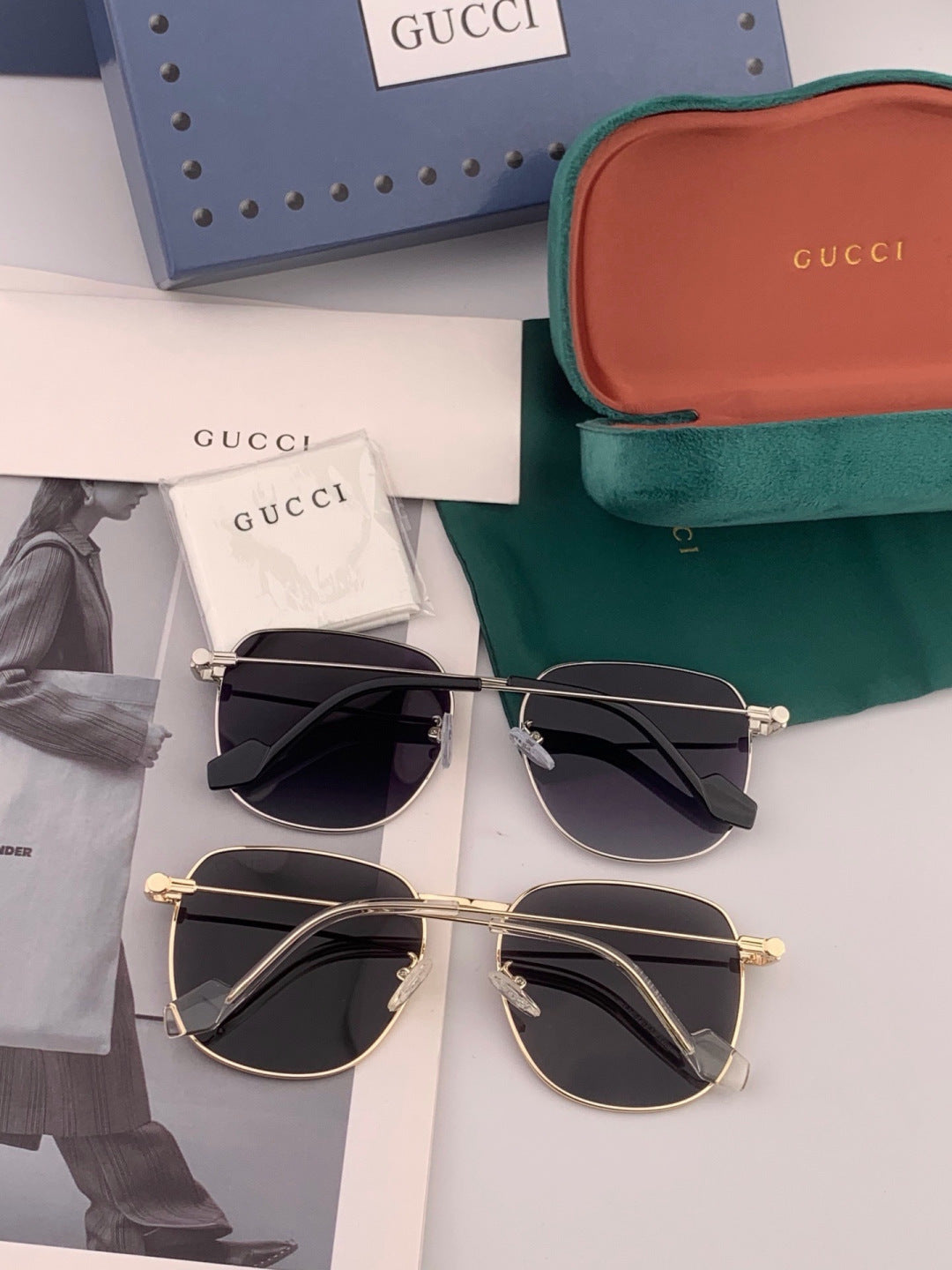Gucci G6162 Polarized Oversized Black Lens Sunglasses for Men & Women - 431361 - detail image 6