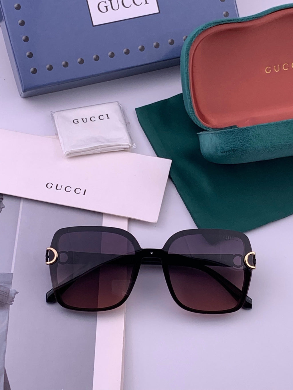 Gucci G9223 Polarized Square Brown Lens Sunglasses for Men & Women - 431362 - detail image 6