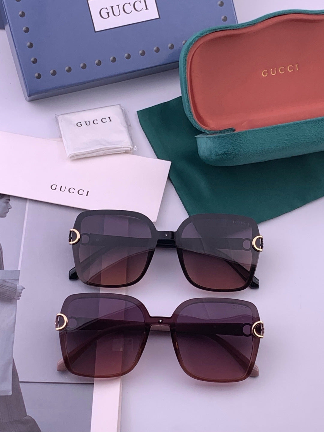 Gucci G9223 Polarized Square Brown Lens Sunglasses for Men & Women - 431362 - detail image 8