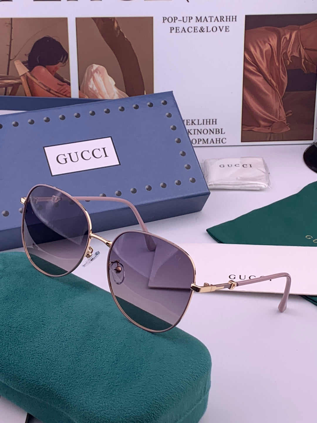 Gucci G8821 Polarized Oversized Black Lens Sunglasses for Men & Women - 431345 - detail image 2