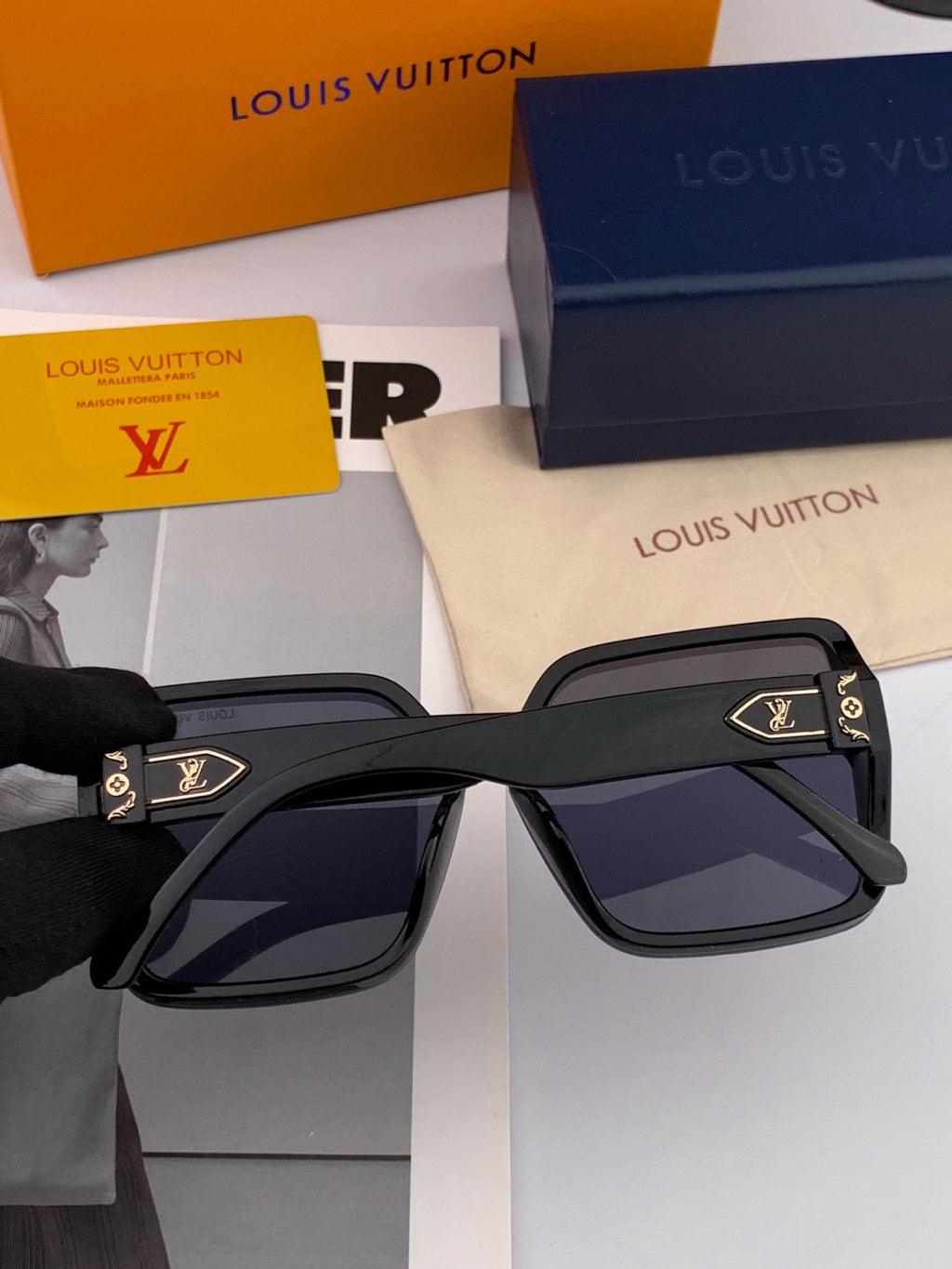 Louis Vuitton L3230 Square Brown Lens Sunglasses for Men & Women - 431165 - detail image 6