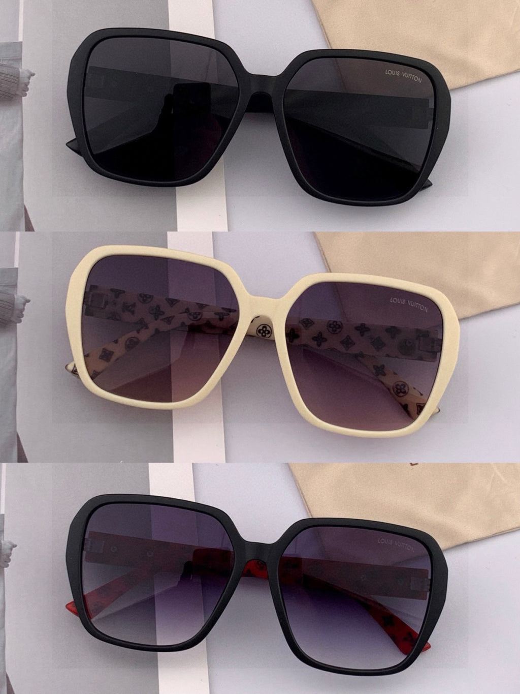 Louis Vuitton L3305 Square Red Lens Sunglasses for Men & Women - 431166 - detail image 7