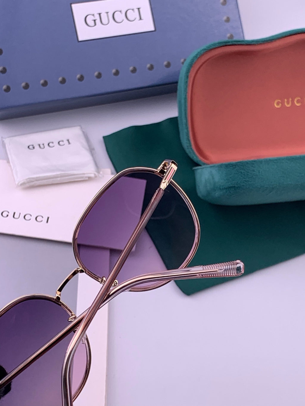 Gucci G3825 Polarized Square Red Lens Sunglasses for Women - 431353 - detail image 6