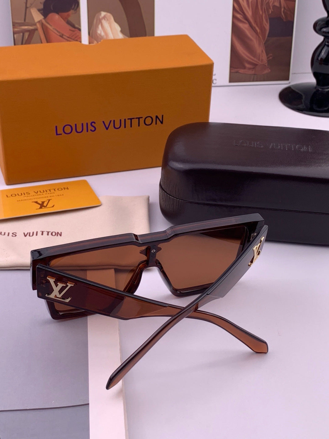 Louis Vuitton L7600 Square Black Lens Sunglasses for Women - 431171 - detail image 7
