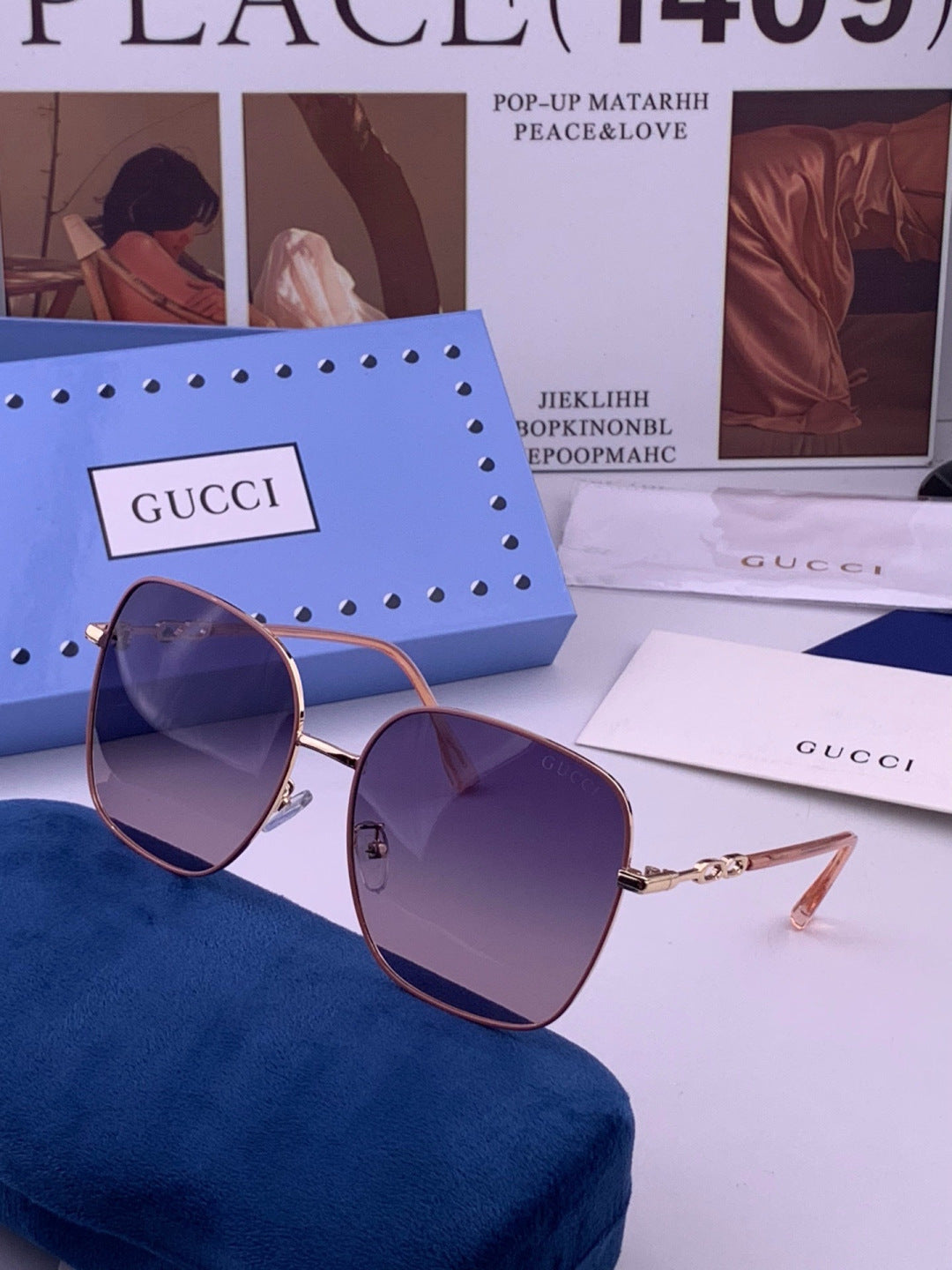 Gucci G3818 Metal Fashion Red Lens Sunglasses for Men & Women - 431356 - detail image 2