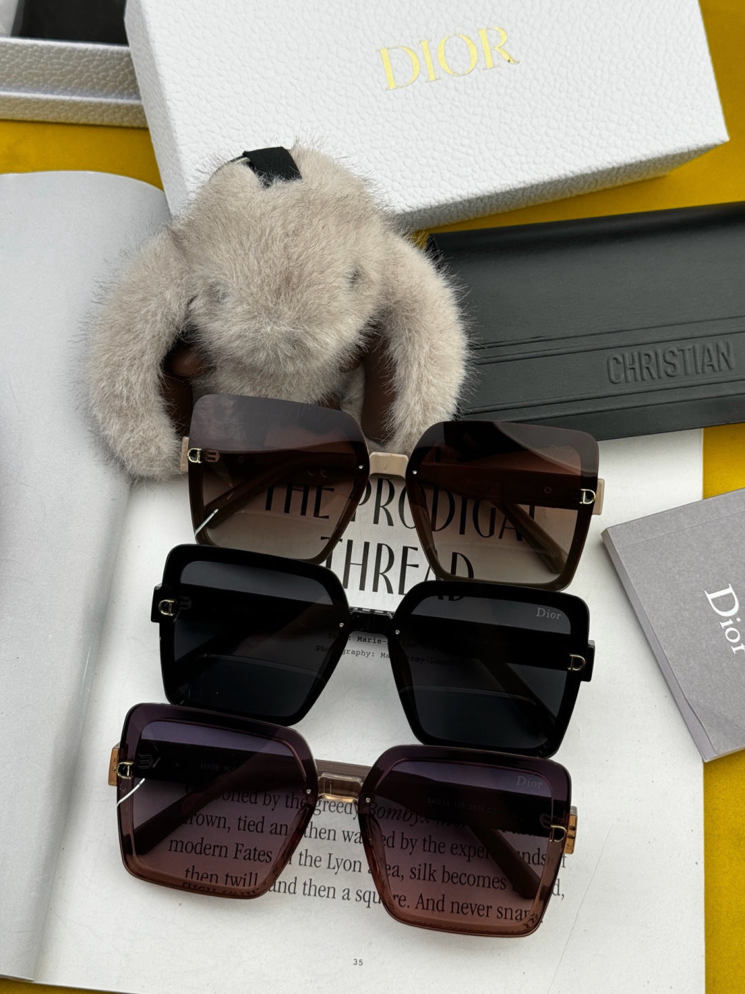 Dior CD6251 Polarized Square Black Lens Sunglasses for Women - 431773 - detail image 7