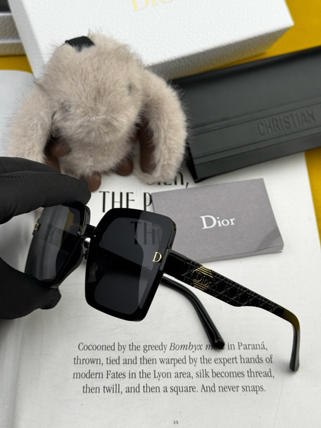 Dior CD6251 Polarized Square Black Lens Sunglasses for Women - 431773 - detail image 5
