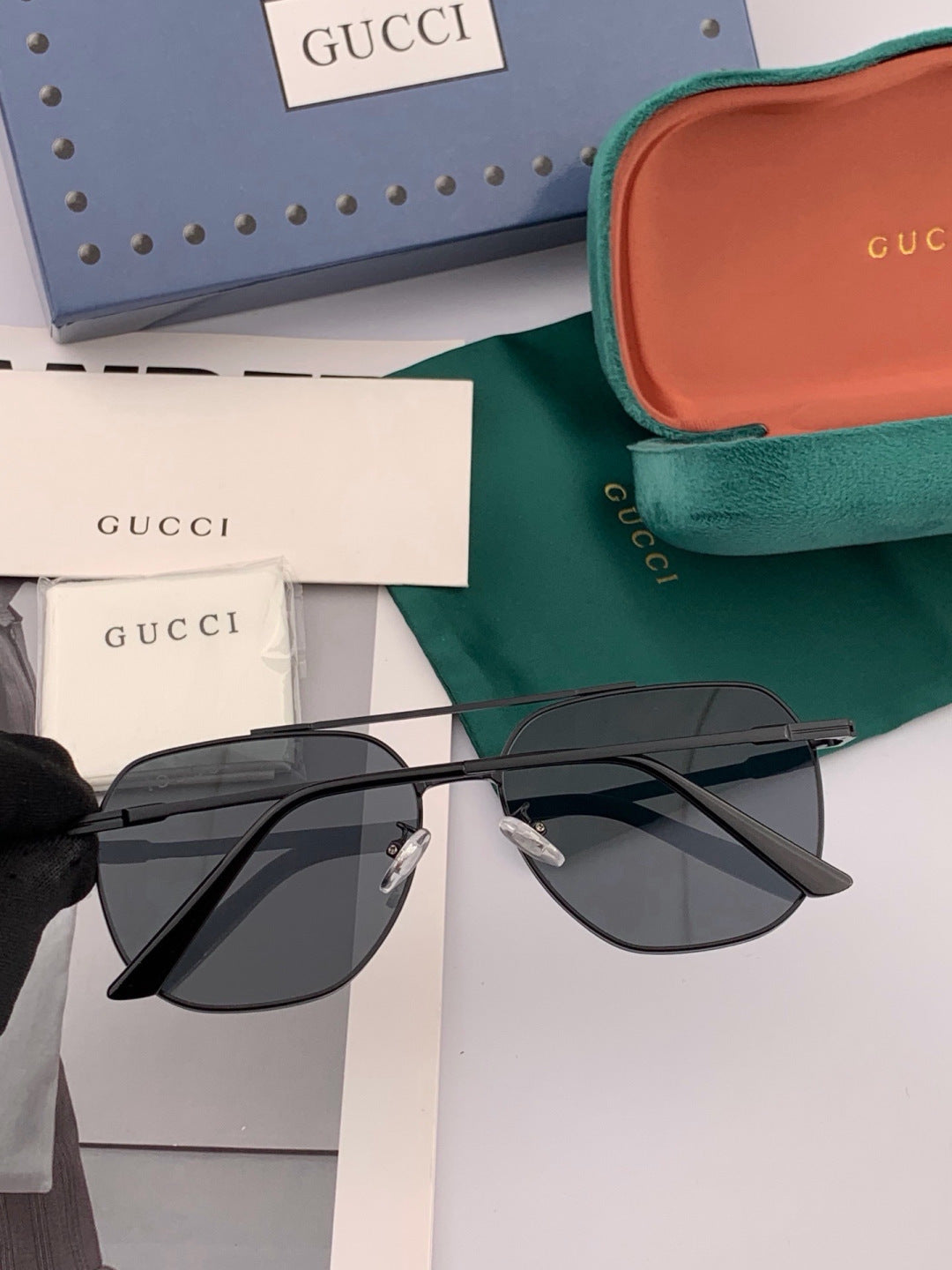 Gucci G18904 Polarized Aviator Brown Lens Sunglasses for Men - 431329 - detail image 4