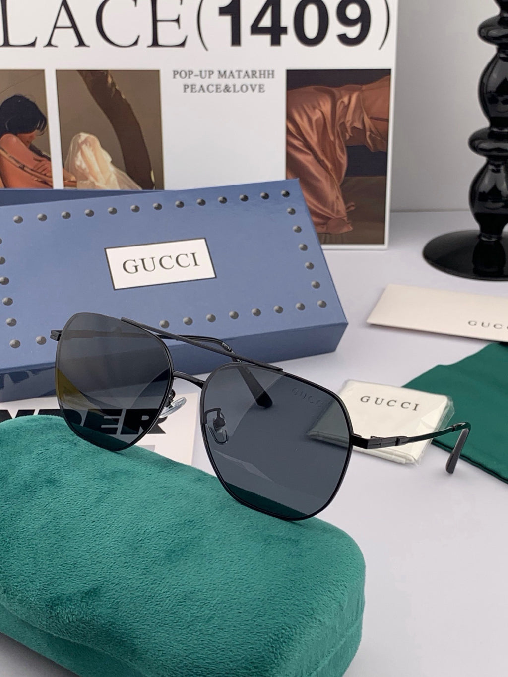 Gucci G18904 Polarized Aviator Brown Lens Sunglasses for Men - 431329