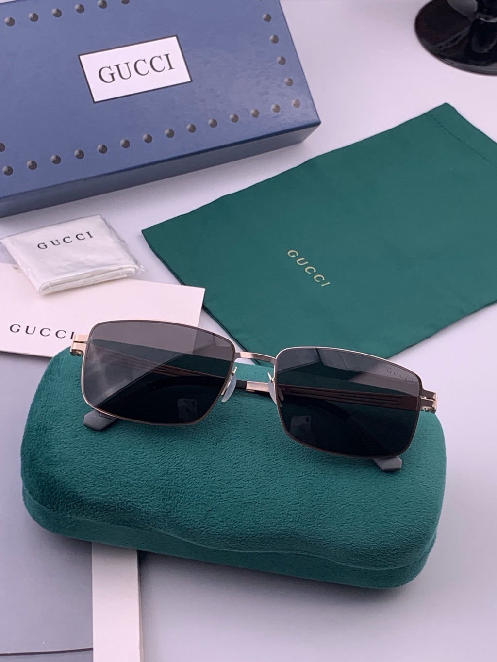 Gucci G4805 Polarized Aviator Black Lens Sunglasses for Men - 431330 - detail image 6