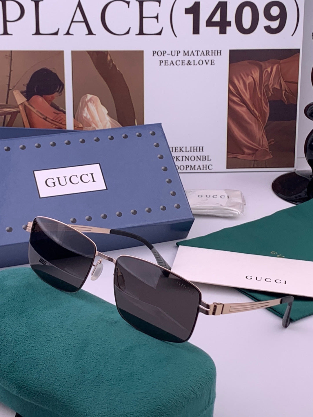 Gucci G4805 Polarized Aviator Black Lens Sunglasses for Men - 431330 - detail image 2