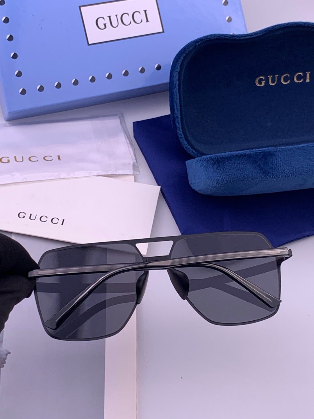 Gucci G11803 Polarized Aviator Orange Lens Sunglasses for Men - 431334 - detail image 4