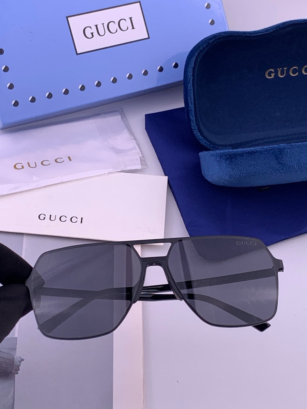 Gucci G11803 Polarized Aviator Orange Lens Sunglasses for Men - 431334