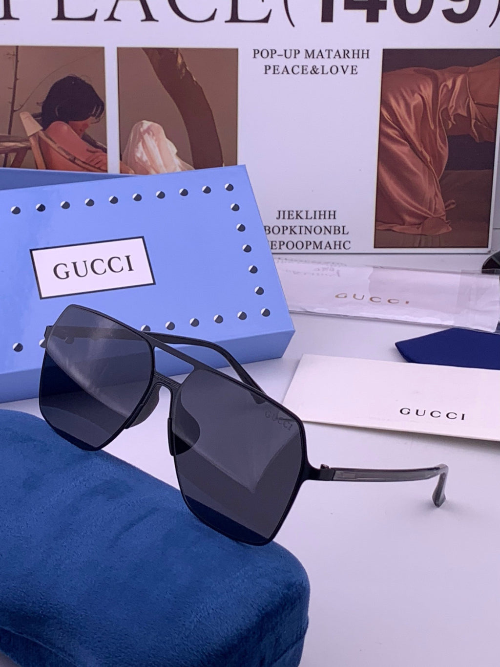 Gucci G11803 Polarized Aviator Orange Lens Sunglasses for Men - 431334 - detail image 2