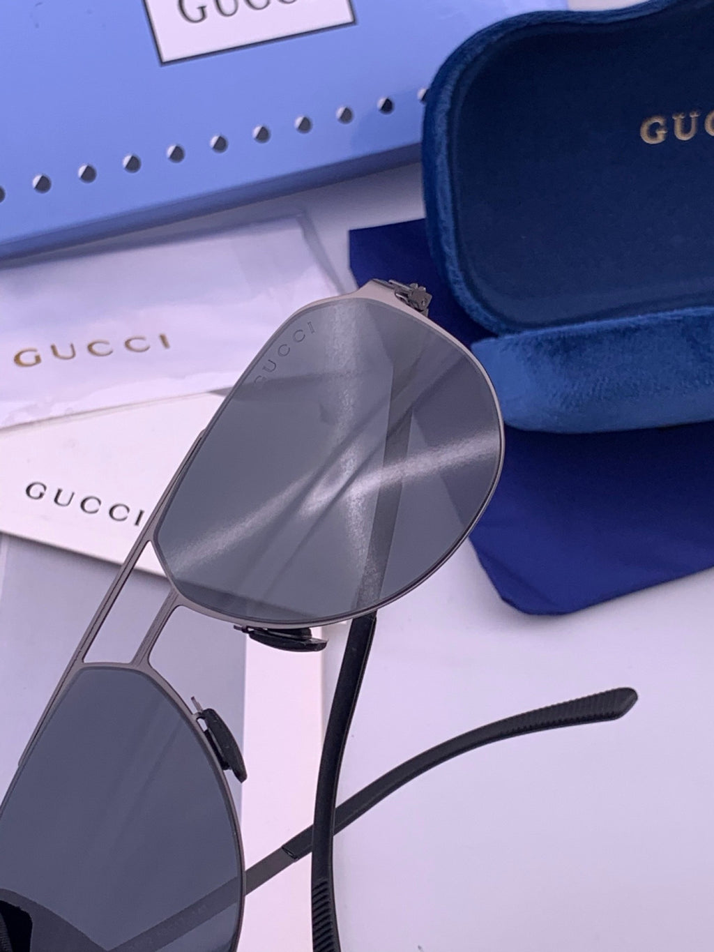 Gucci G2380 Polarized Aviator Orange Lens Sunglasses for Men - 431335 - detail image 6