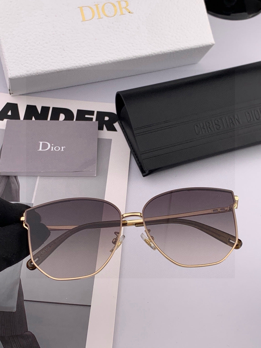 Dior CD4635 Polarized Rimless Gold Lens Sunglasses for Men & Women - 449114 - detail image 2