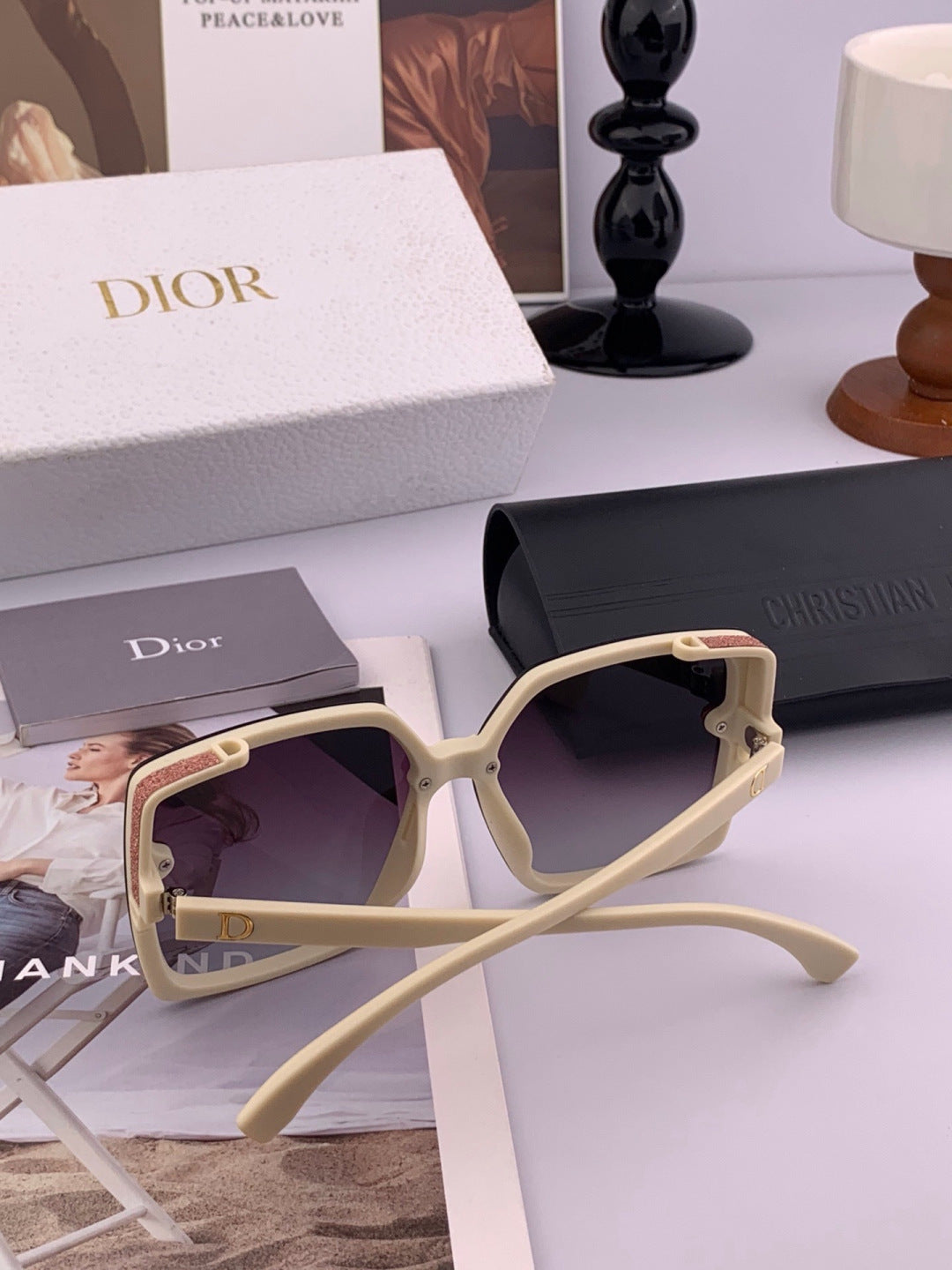 Dior CD4971 Polarized Square Gold Lens Sunglasses for Women - 449110 - detail image 5
