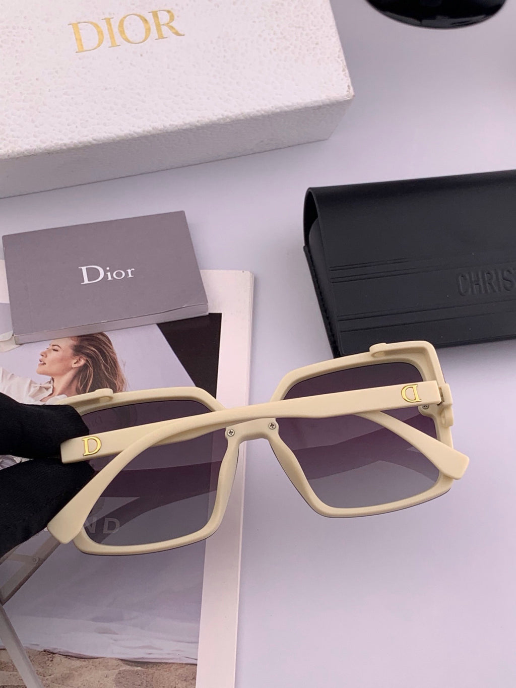 Dior CD4971 Polarized Square Gold Lens Sunglasses for Women - 449110 - detail image 3