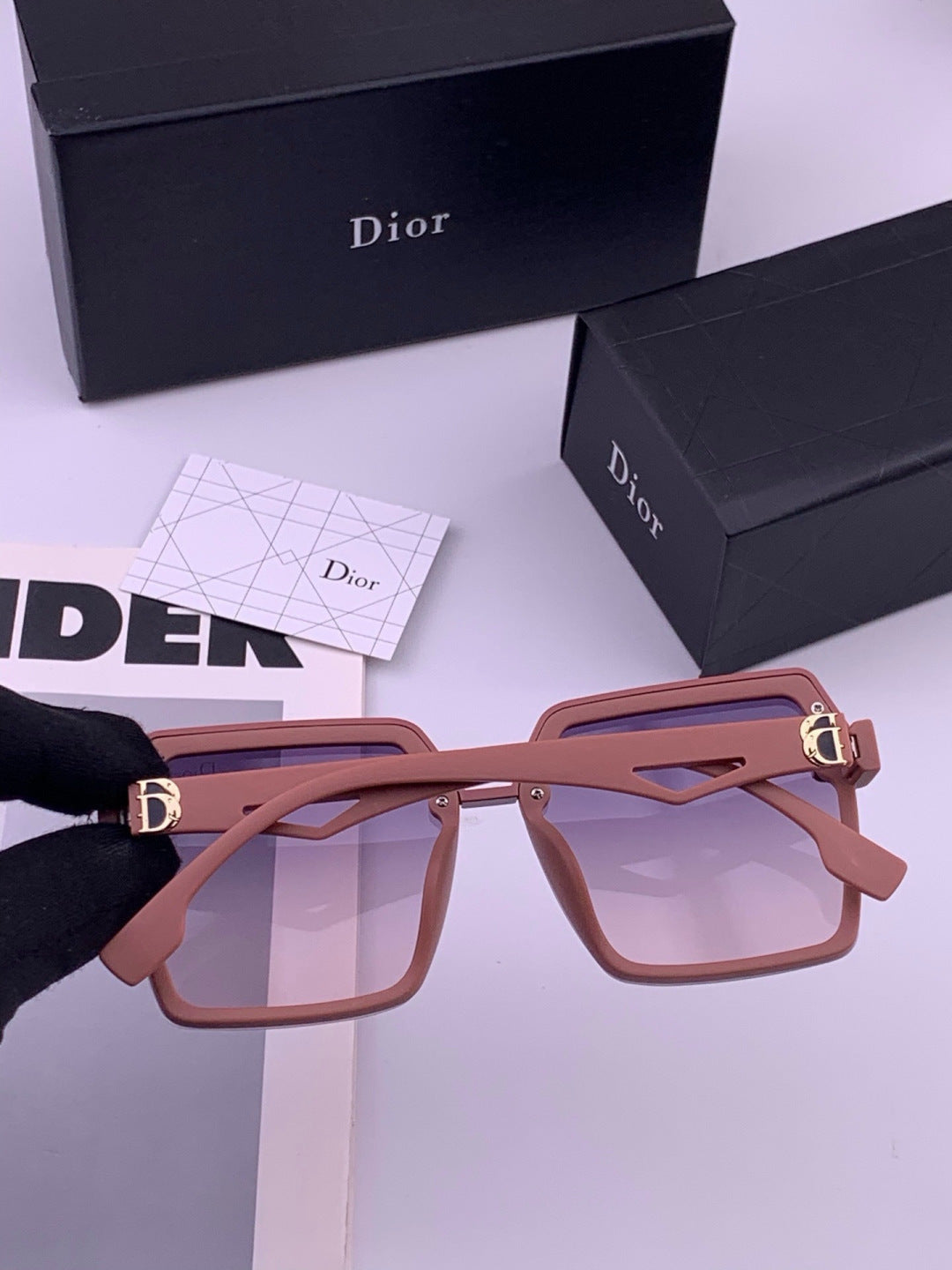 Dior CD092 Polarized Square Red Lens Sunglasses for Women - 449108 - detail image 4