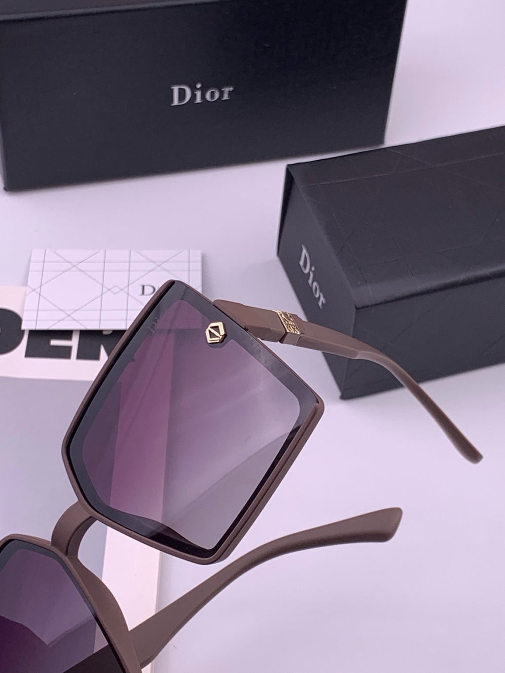 Dior CD9781 Polarized Square Black Lens Sunglasses for Women - detail image 3